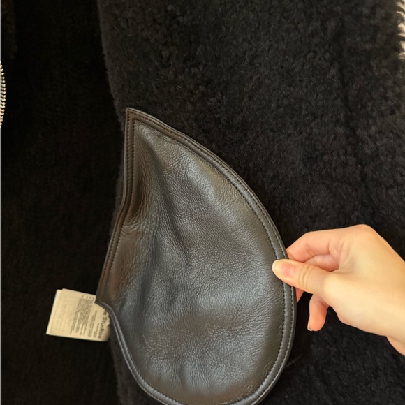 NEW! Acne Studio Black Velocite Lamb Shearling Leather Jacket Size 36 - Picture 8 of 16